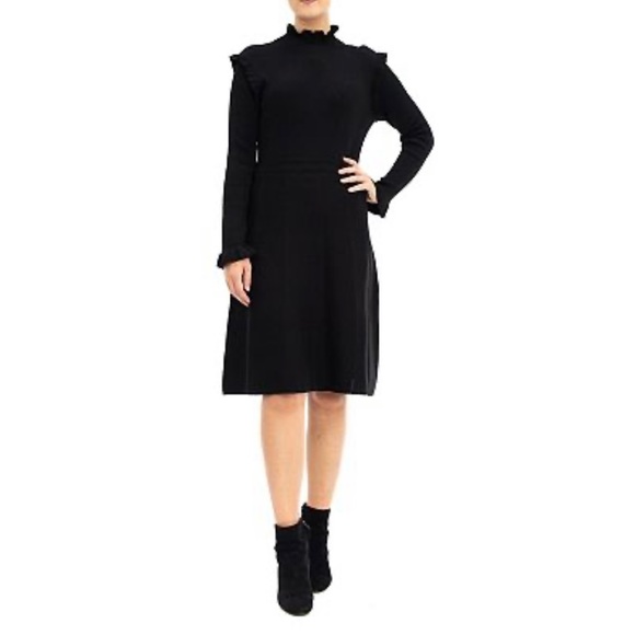 Nina Leonard Long Sleeve High Ruffle Neck Fit & Flare Dress NWT XL - Picture 5 of 12